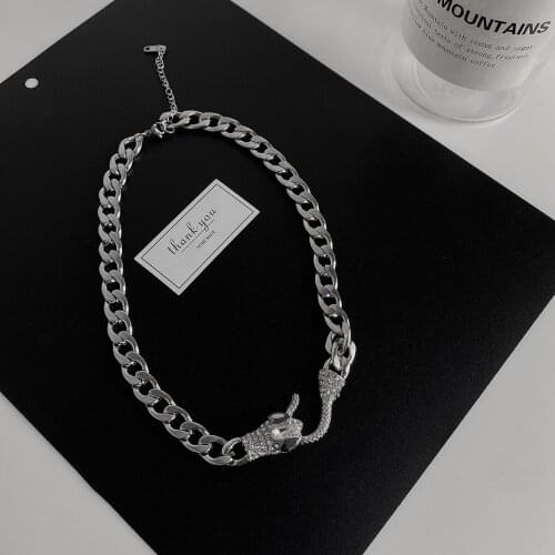 Animal Snake Pendant Necklaces For Women Men Gothic Titanium Steel Serpentine Choker Necklaces Fashion Jewelry