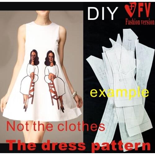 Dresses Sewing Pattern Template Cutting drawing Clothing DIY ((Not selling clothes)) BLQ- 111