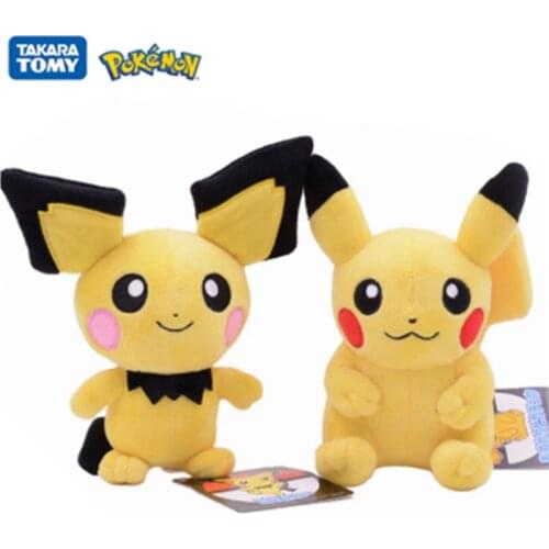 20CM Pokemon Pikachu Anime Plush Figure Kawaii Pichu Pet Model Pendant Doll Toys Kids Christmas Gift
