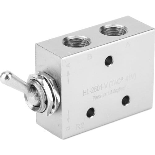 Pneumatic Toggle Switch Valve 2-Position 5-Way Mechanical Knob Switch G1/8in 1.5~8kgf/cm2