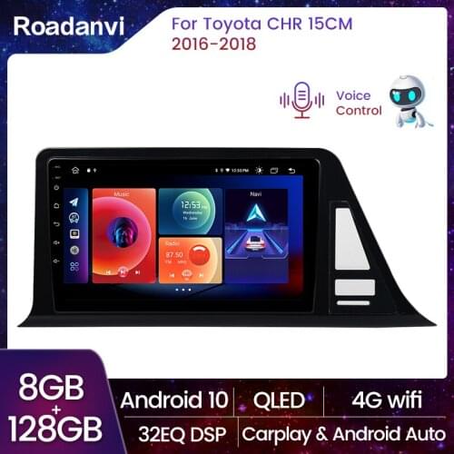 Android 10.0 1 Din Car radio Multimedia Video Player for Toyota C-HR CHR 2016 2017 2018 GPS Car Stereo IPS Screen 64GB Carplay