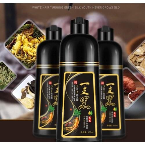 Unisex Black Hair Shampoo Organic Natural Fast Hair Dye Plant Essence Black Hair Color Dye Shampoo Hair Cream