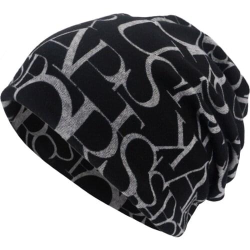 Unisex Letter Print Scarf Beanie Cap Casaul Outdoor Convertible Windproof Hats Mens Hats And Caps Retro Winter Hats Z0128