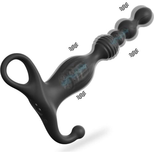 Silicone Anal Beads Vibrator For Women Men Dildo for Anal toys Ball plugs Prostate Massager with thrusting Sex toys for Adults