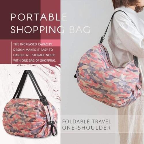 Foldable Travel Portable Shopping Bag Foldable Travel One-Shoulder Portable Shopping Bag Creative Design Portable Foldable Life
