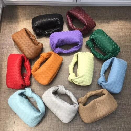 High Quality Hand-Woven Womens Hobos Bag 2021 Fashion Brand Designer Handbags Leather Shoulder Small Dumplings Bags Clutch
