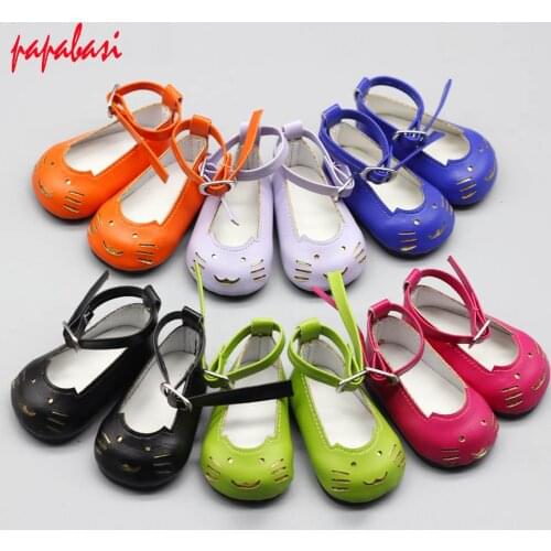 1 pair Cute 18 inch 1/3 Girl Doll pu Leather Shoes for 43 cm Baby Dolls Mini Shoes for Christmas Gift