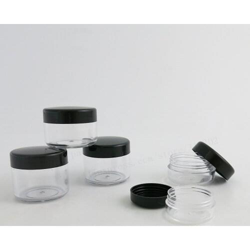 100 x 3G 5G 10G 15G 20G Cosmetic jars Pot Box Nail Art Cosmetic Bead Storage Makeup Cream Box Plastic Container Round Bottle