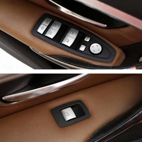 12pcs/set Car Door Window Lift Button Switch Trim Cover Stickers For BMW X1 X3 X4 X5 X6 1/2/3/4/5/6/7 Series LHD