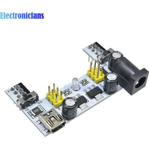 2pcs MB102 Mini USB Interface Breadboard Power Supply Module White DC 7-12V 2 Channel Board MB-102 Module