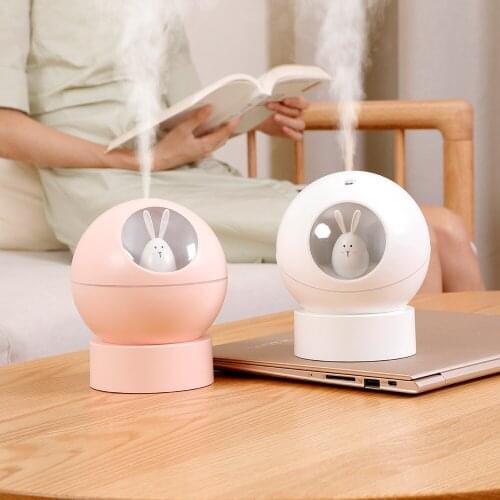 230ml USB Space Rabbit Air Humidifier Purifier with 7 Color LED Lamp For Home Desktop Ultrasonic Cool Mist Maker Aroma Diffuser