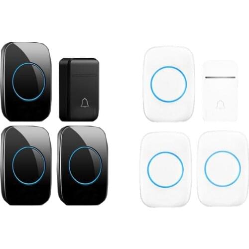 3 receiver wireless door bell set emitter free of battery waterproof wireless doorbell 200m door chime door ring RX by 110-240V