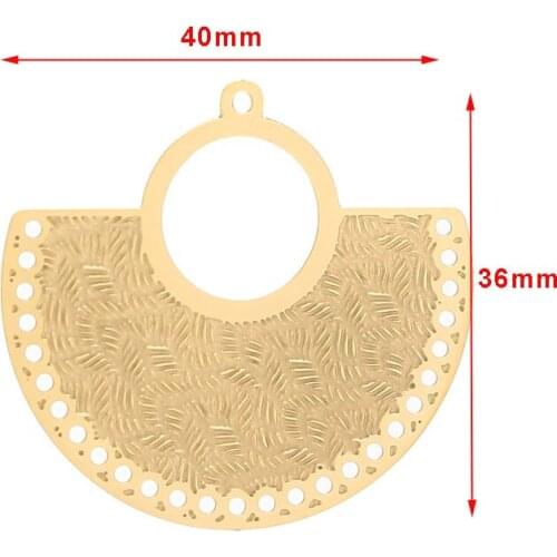 4pcs Satinless Steel Semicircle Charm Jewelry DIY Hollow Life Round Charms Moon Connector Pendant Necklace