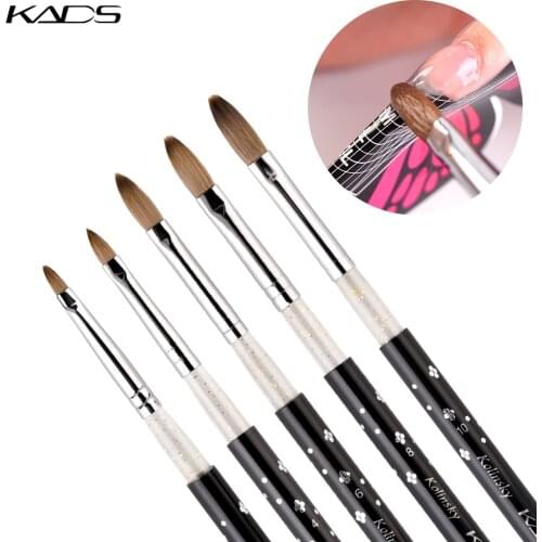 KADS Kolinsky Sable Acrylic Brush Size 2#/4#/6#/8#/10# Acrylic Brush Professional Black Kolinsky Sable Acrylic Nail Brushes