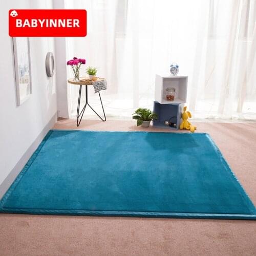 Babyinner Baby Play Mat 3cm Thickness Coral Velvet Carpet Soft Comfortable Kids Rugs Baby Mat Bedroom Living Room