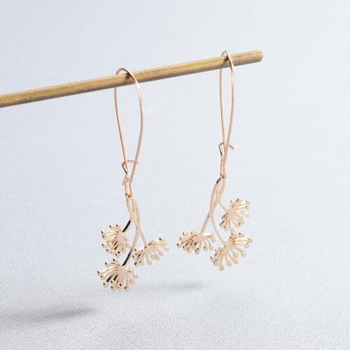 CHENGXUN Dandelion Flower Earrings for Women Lady Flower Charm Earring Office Lady Jewelry Elegant