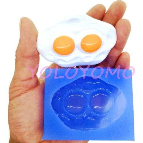 D927YL 62.3mm x 45.0mm Fried Egg Silicone Mold Cake Decoration Fondant Candy Chocolate Resin Clay Art Soap Aromatherapy
