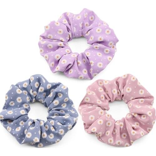 Elastic Headband Korea Daisy flower Print Hairbands Hair Accessories For Women/Girl Hair Scrunchie Ponytail Hair Scrunchies
