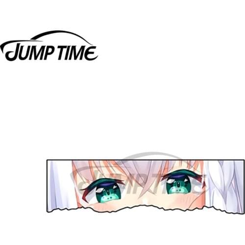 JumpTime 13 x 3cm For Anime Girl Green Eyes Decal Laptop Occlusion Scratch Trunk Car Stickers Refrigerator Windshield Decoration