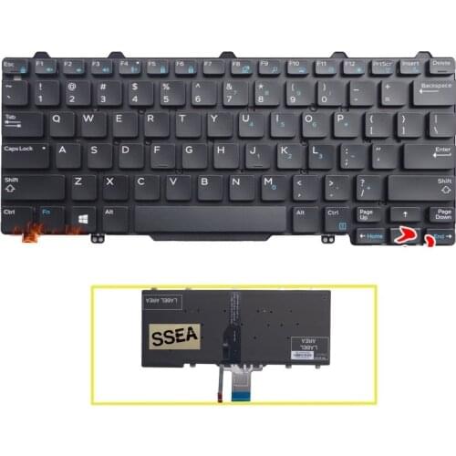 SSEA New Laptop US Keyboard for Dell Latitude E7250 7250 Keyboard With backlight Without Frame