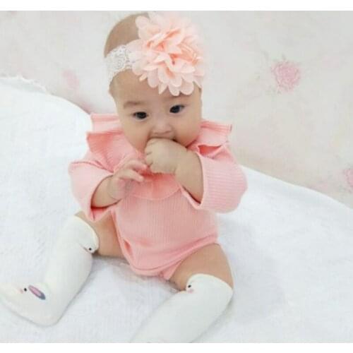 Baby Newborn Girls Jumpsuit Clothes Short Sleeve Cotton Infant Casual Romper Outfits 0-24M