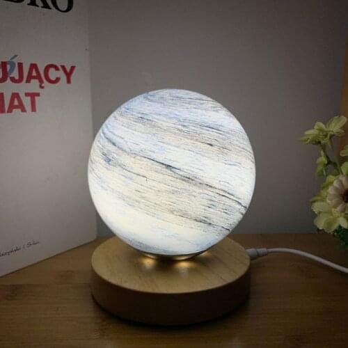 The moon light wood small night light stars light the sky light USB solid wood ball light wandering star light