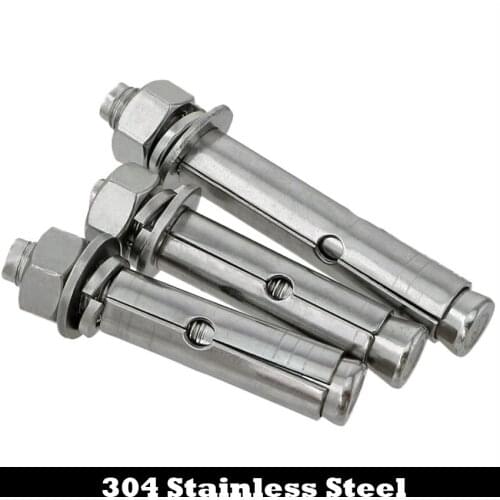 M10 M10*60/70/80/90 M10x60/70/80/90 304 Stainless Steel 304SS External Hex Hexagon Expansion Screw Sleeve Concrete Anchor Bolt