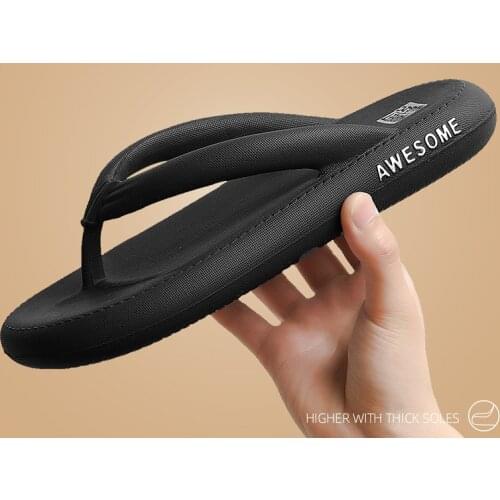 Mens Slippers Flip Flops Beach Slippers Thick Bottom Summer Outdoor Shoes Slides Thong Slippers Women Sandals Soft Shoes