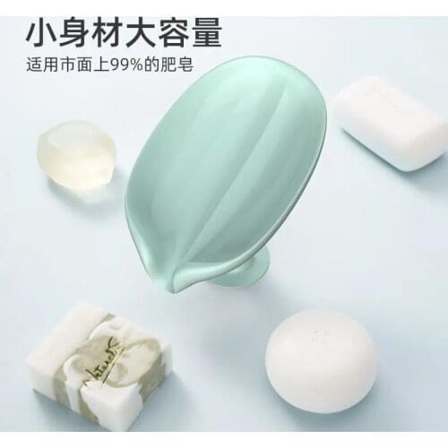 1 PCS Portable Soap dish For bathroom Shower Suction Cup Leaf Soap Holder Plastic Sponge Tray Soap container Kitchen Accessorie