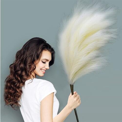 Artificial Pampas Bulrush For Wedding Holding Flowers Living Home Room Decor Accessories Party Scrapbook Fake Plants Christmas