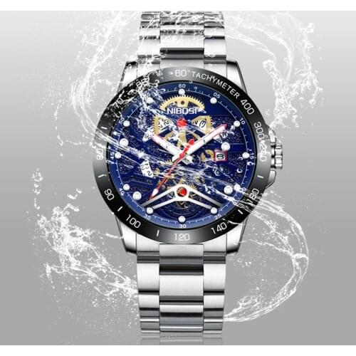 NIBOSI 2021 New Men Watch Quartz Big Dial Mens Watches Top Brand Luxury Sports Waterproof Wrist Watch Men Relogio Masculino