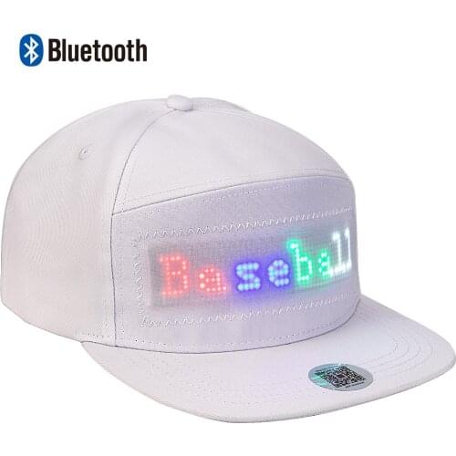 Novelty animated Bluetooth Led Hat Display Board hip hop street dance party parade sunscreen hiking night running fishing cap