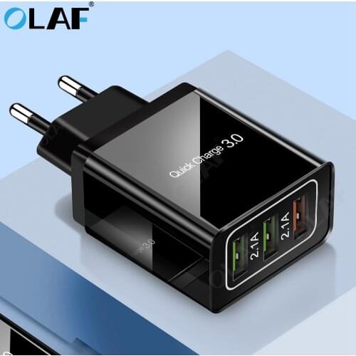 OLAF Quick Charge 3.0 USB Charger For iPhone X QC 3.0 Fast Charging EU US Plug Wall Phone Charger For Samsung S10 S9 Xiaomi Mi9