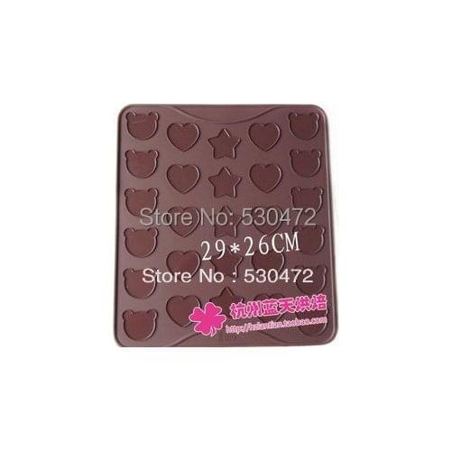 Wholesale/retail,free shipping, macarons silicone pad, high temperature baking tools Oven Bakeware Bear heart star 26*29*0.3CM