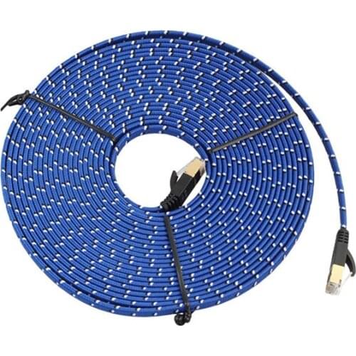 Premium 10 Gigabit Cat 7 Ethernet Cable Nylon Braided RJ45 Connectors LAN Network Modem Router PC Printers Switch Box ADSL