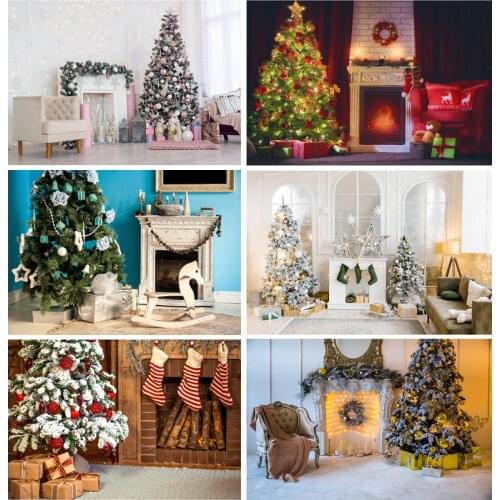 Christmas Indoor Theme Photography Background Christmas tree Children Portrait Backdrops For Photo Studio Props 21523 DYH-02