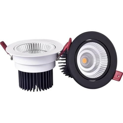 Dimmable CREE COB LED Downlight 25W 30W AC110V-220V Aluminum Ceiling Lamp 5W 7W 9W 12W 18W Spot Light 60° For Home lighting