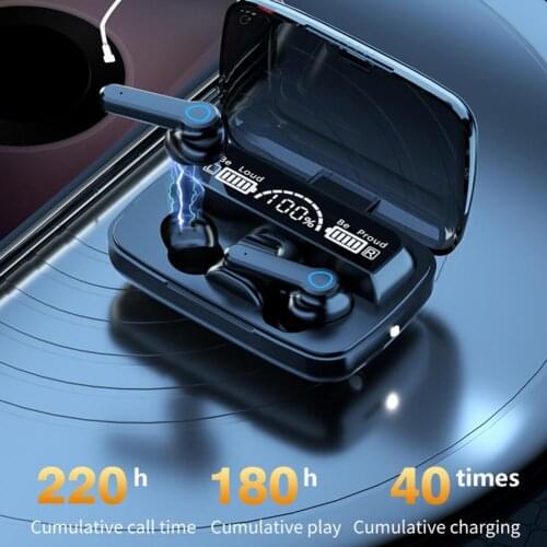 80% Off M19 Bluetooth 5.1 Stereo Rechargeable Earphone Wireless Earpieces for Phone