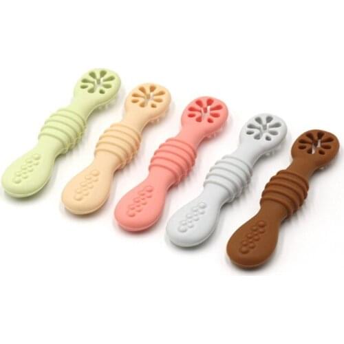 Baby-Led Weaning Silicone Spoon Learning Feeding Scoop Training Utensils Newborn Toddler Tableware