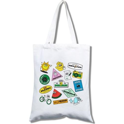 Large Capacity Shopping Bag NCT DREAM Kpop Jisung Jeno HAECHAN MARK JAEMIN RENJUN Chenle Creative Cartoon Bag