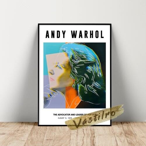 Andy Warhol Museum Exhibition Poster, Warhol Ingrid Bergman Wall Picture, Vintage Celebrity Pop Art Portrait Prints, Fans Gift
