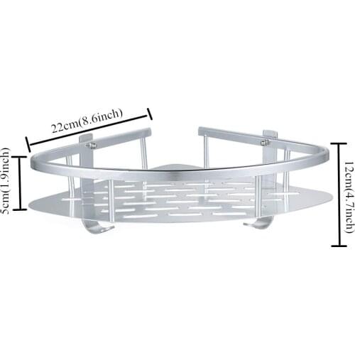 Bright Silver Shower Caddy Bathroom Shelf 1 layer for Shampoo Wall Mounted Basket etagere salle de bain murale banheiro