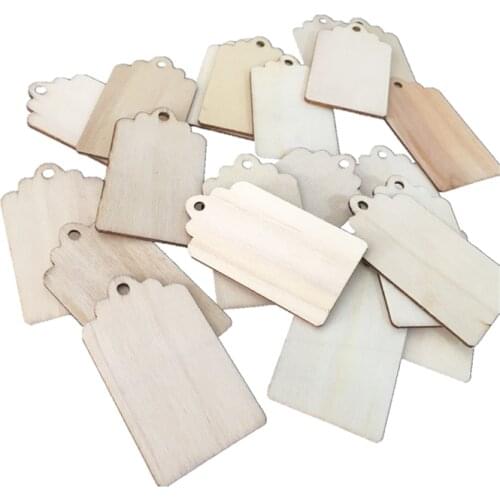 10 pcs blank wooden hang tag hand decorated with wedding gift labels wooden slice with hole
