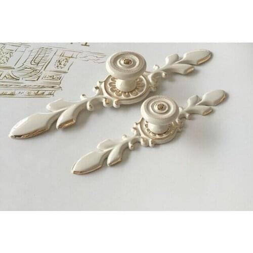 10pcs Ivory white European-style luxury furniture Cabinet chest drawer generous handle Knobs( L:118mm)
