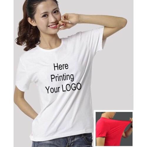 10pcs A lot Blank Elastic models Women Top Tees Custom LOGO Moder Girls t-shirts Adult shirt Breathable models Female T-shirt