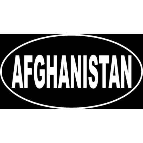 14.3CM*7.6CM AFGHANISTAN Personality Oval Country Code Vinyl Decal Car Sticker Black Silver C10-01650