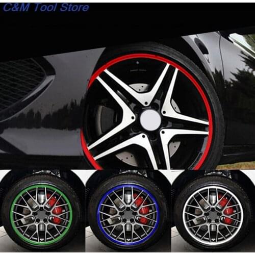 16Pcs/Sheet Bike Motorcycle Car Reflective Rim Tape Strips Wheel Stickers Decals Motorcycle Car Tape Car Styling 4 Colors