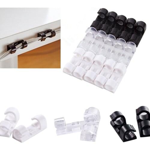 20Pcs Home Office Desktop Cable Clips Tie Mounts Cable Wire Storage Charger Cable Holder Clips Wiring Accessories