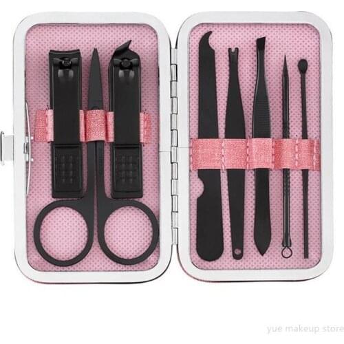 8pcs/Set Professional Stainless Steel Nail Clipper Set Scissor Tweezer Manicure Pedicure Tools Nail Supplies 30#10