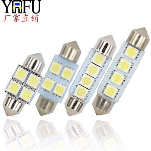 Automobile led double pointed reading lamp 4 head 5050 4smd 31mm high brightness indoor roof license plate refitting lamp